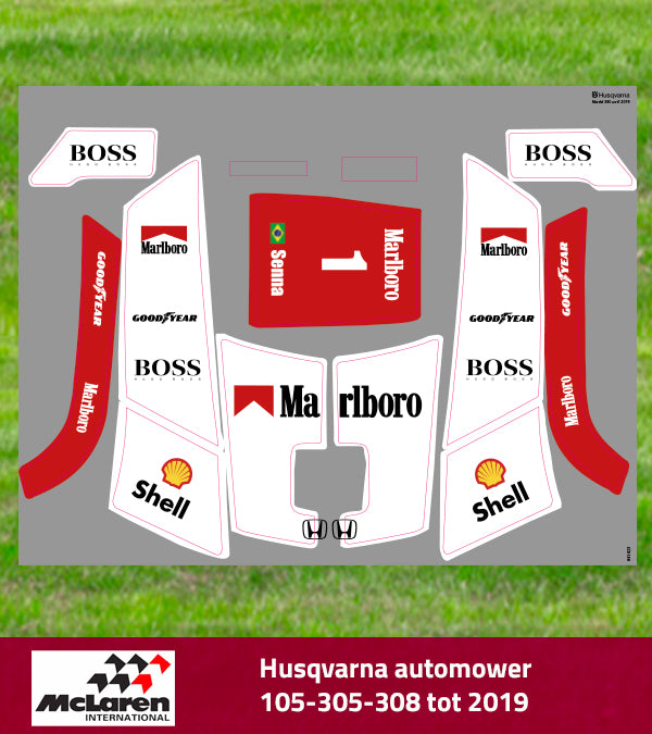 Ayrton Senna - McLaren MP4 1988 - stickers for Husqvarna and Gardena