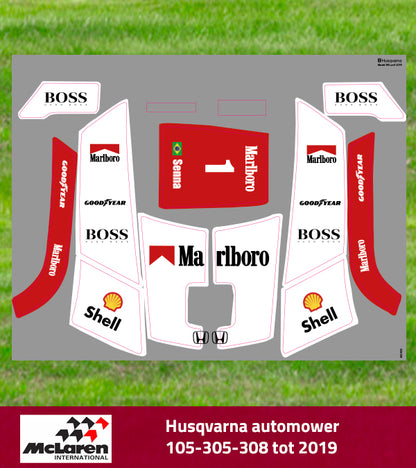 Ayrton Senna - McLaren MP4 1988 - stickers for Husqvarna and Gardena