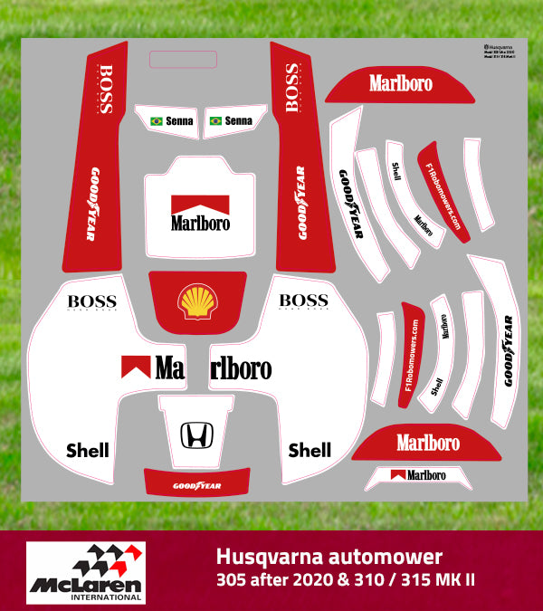 Ayrton Senna - McLaren MP4 1988 - stickers for Husqvarna and Gardena